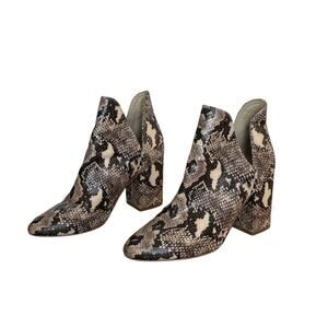 Steve Madden Womens Rookie Snake Python Print Bootie Brown Size 9.5 Boho Animal